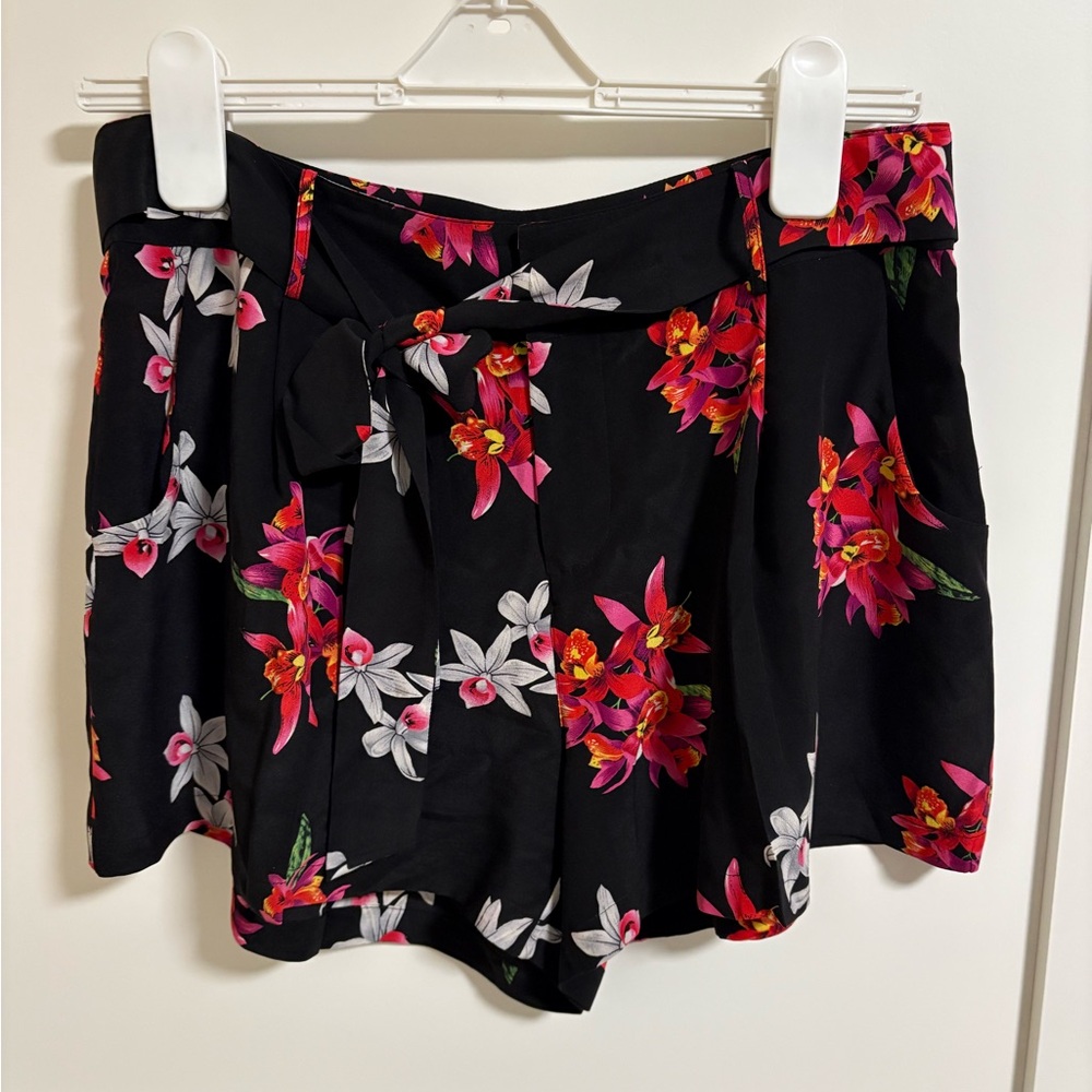 Rails High Wasted Floral Black Shorts
